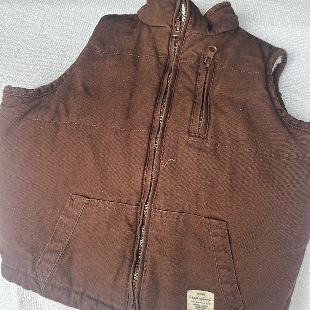 Boys fleece denim vest